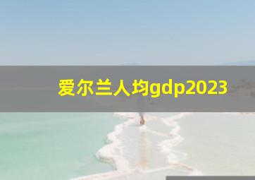 爱尔兰人均gdp2023