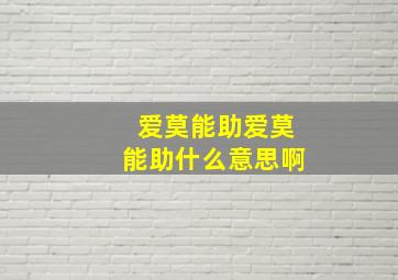 爱莫能助爱莫能助什么意思啊