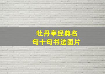 牡丹亭经典名句十句书法图片