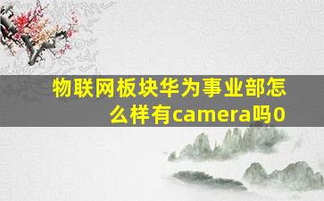 物联网板块华为事业部怎么样有camera吗0