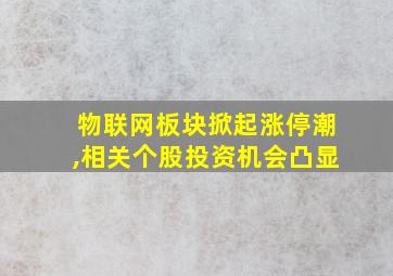 物联网板块掀起涨停潮,相关个股投资机会凸显