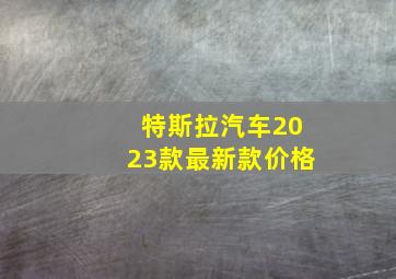 特斯拉汽车2023款最新款价格