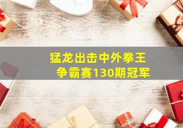 猛龙出击中外拳王争霸赛130期冠军