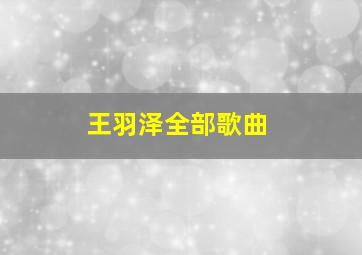 王羽泽全部歌曲