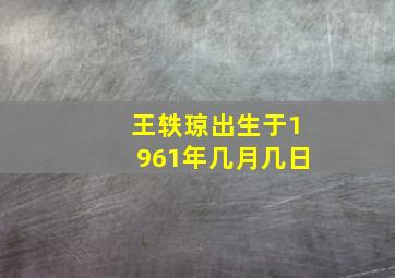 王轶琼出生于1961年几月几日