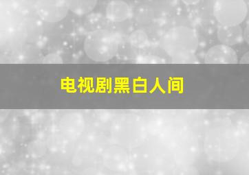 电视剧黑白人间