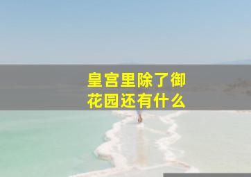 皇宫里除了御花园还有什么