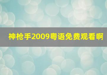 神枪手2009粤语免费观看啊