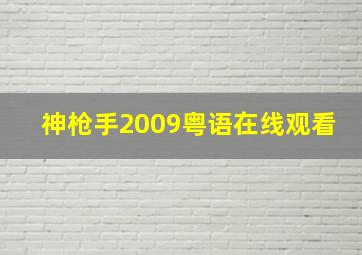 神枪手2009粤语在线观看