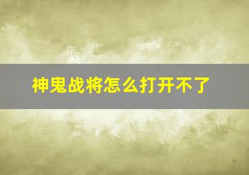 神鬼战将怎么打开不了