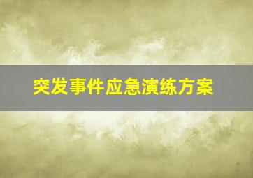 突发事件应急演练方案