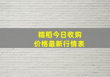 糯稻今日收购价格最新行情表