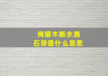 绳锯木断水滴石穿是什么意思