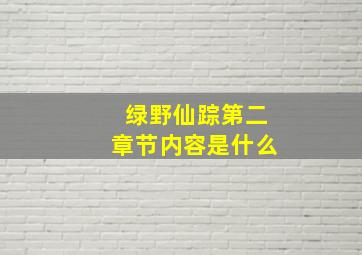 绿野仙踪第二章节内容是什么