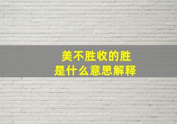 美不胜收的胜是什么意思解释