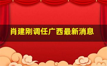 肖建刚调任广西最新消息