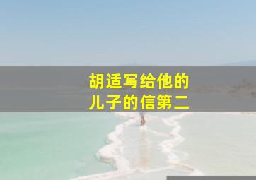 胡适写给他的儿子的信第二