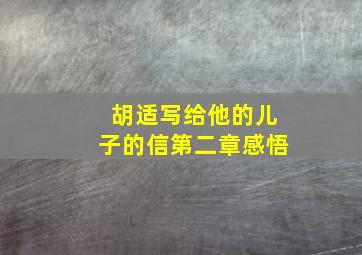 胡适写给他的儿子的信第二章感悟