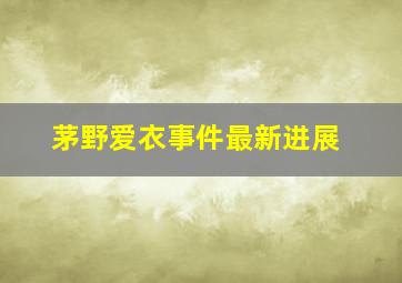 茅野爱衣事件最新进展