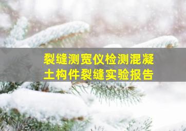 裂缝测宽仪检测混凝土构件裂缝实验报告