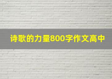 诗歌的力量800字作文高中