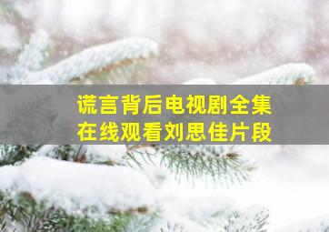 谎言背后电视剧全集在线观看刘思佳片段