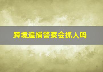 跨境追捕警察会抓人吗