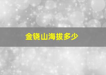 金铙山海拔多少