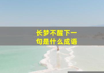 长梦不醒下一句是什么成语