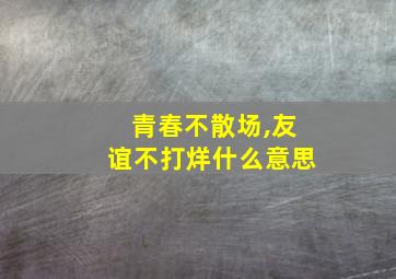 青春不散场,友谊不打烊什么意思