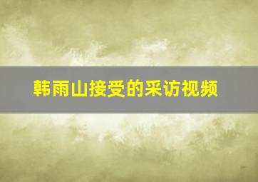 韩雨山接受的采访视频