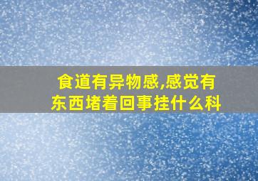 食道有异物感,感觉有东西堵着回事挂什么科