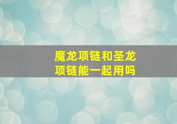 魔龙项链和圣龙项链能一起用吗