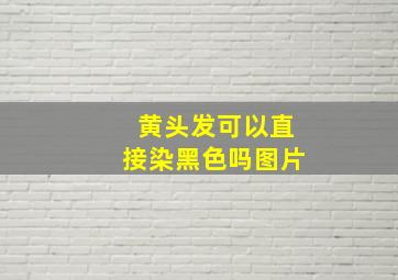 黄头发可以直接染黑色吗图片