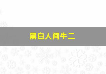 黑白人间牛二