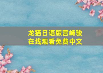 龙猫日语版宫崎骏在线观看免费中文