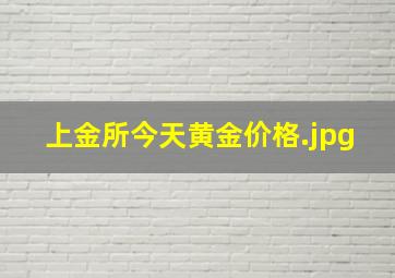 上金所今天黄金价格