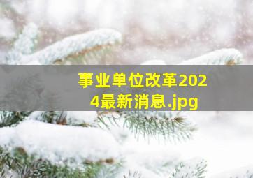 事业单位改革2024最新消息