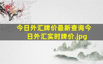 今日外汇牌价最新查询今日外汇实时牌价