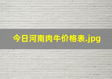 今日河南肉牛价格表