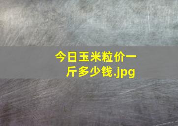 今日玉米粒价一斤多少钱