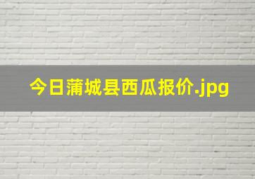 今日蒲城县西瓜报价