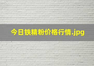 今日铁精粉价格行情