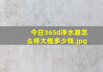 今日365d净水器怎么样大概多少钱