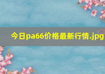 今日pa66价格最新行情