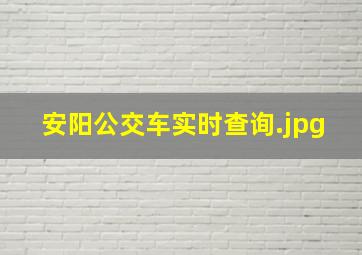 安阳公交车实时查询