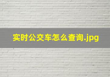 实时公交车怎么查询