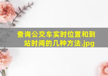 查询公交车实时位置和到站时间的几种方法