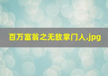 百万富翁之无敌掌门人