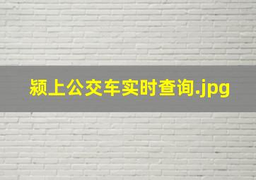 颍上公交车实时查询